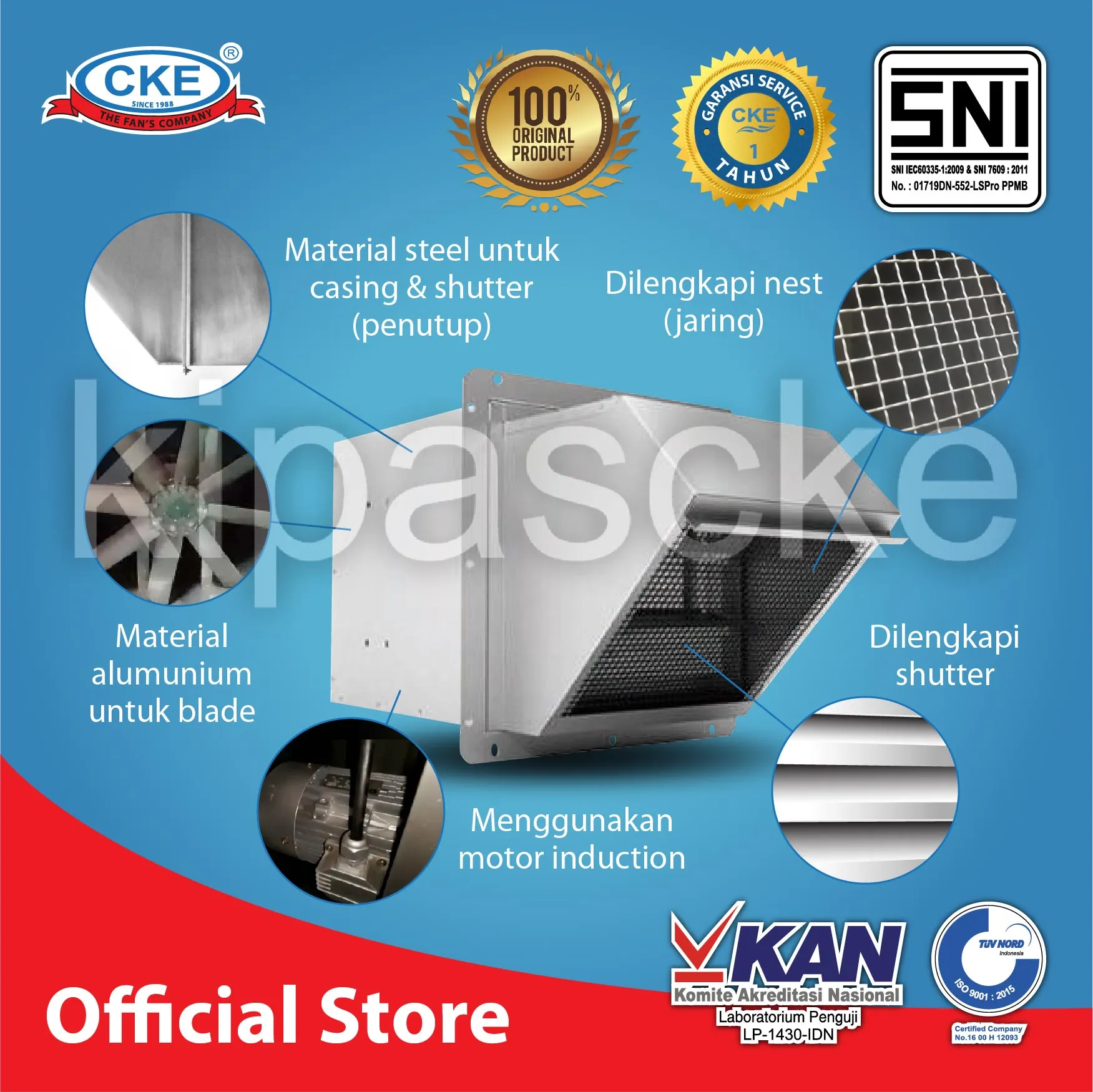 AFD-HWEX-650-NO | Exhaust Fan with Rain Cover | KIPAS CKE